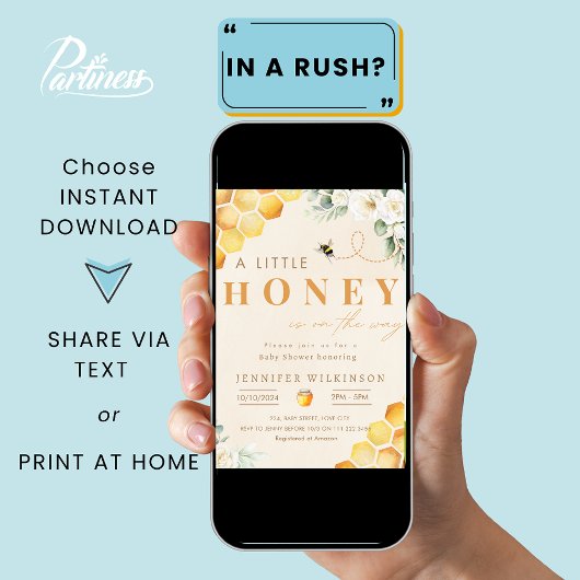 Bee Baby shower Honey is onderweg Kaart