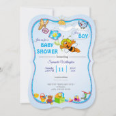 Bee Baby Shower Invitation for boy (Devant)