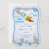 Bee Baby Shower Invitation for boy (Devant)