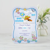 Bee Baby Shower Invitation for boy (Debout devant)