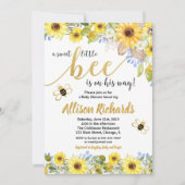 Bee baby shower invitation garçon jaune bourdon (Devant)