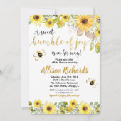 Bee baby shower invitation garçon jaune bourdon (Devant)