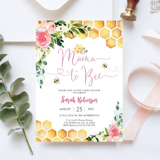 Bee Baby Shower Invitation Kaart