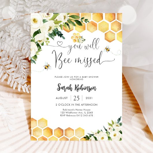 Bee Baby Shower Invitation Kaart
