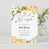 Bee Baby Shower Invitation Kaart (Staand voorkant)
