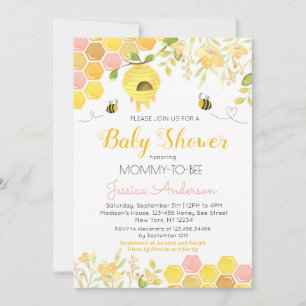 Bee Baby Shower Invitations Baby Girl