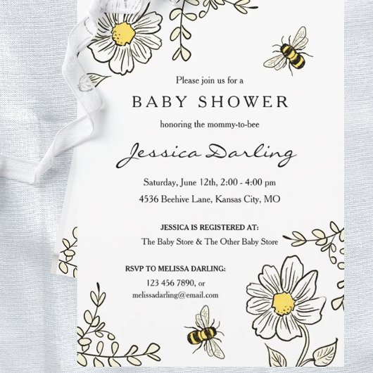 Bee Baby Shower Invitations pour Bumble Bee Shower