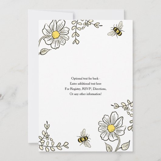 Bee Baby Shower Invitations pour Bumble Bee Shower (Dos)
