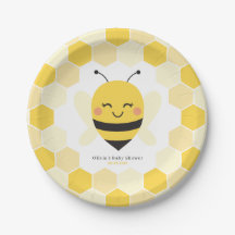 Bee Baby shower Papier Borden met Honeycomb Design