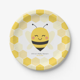 Bee Baby shower Papier Borden met Honeycomb Design Papieren Bordje
