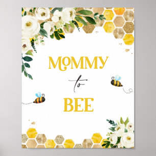 Bee Baby shower Party tekent mammie voor decor-tek Poster