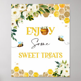 Bee Baby shower Party tekent mammie voor decor-tek Poster