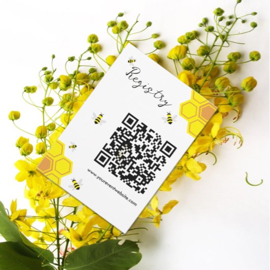 Bee Baby shower Registry Informatiekaartje