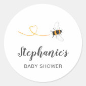 Bee Baby Shower Ronde Sticker (Voorkant)