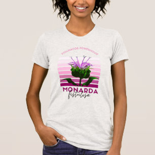 Bee Balm Monarda Fistulosa Grafische Stripes T-shirt