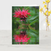 Bee Balm Reflection Carte de la fête des mères (Fleur jaune)