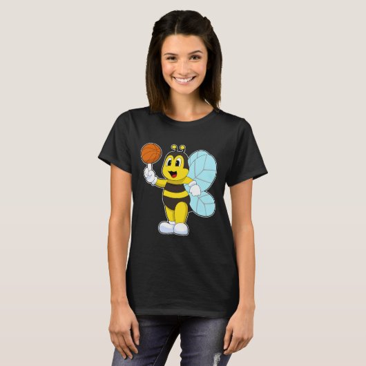 Bee Basketbalspeler Basketbal T-shirt (Voorkant volledig)