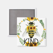 Bee Be Kind Peint Tournesol Magnet (Recto/Verso)