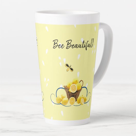 Bee Beautiful Latte Mug (Angle droit)