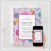 Bee bébé douche invitations maman à être Floral