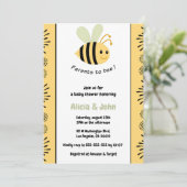 Bee bébé invitations douche coed bumblebee (Debout devant)