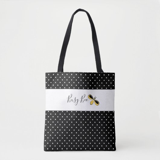 Bee Bee, kleine witte Stippen Schouder Tas (Voorkant)