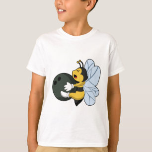 Bee bij Bowling met Bowling-bal T-shirt