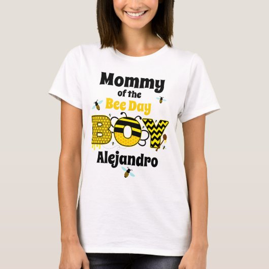 Bee Birthday Boy mama T-shirt (Voorkant)