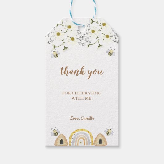 Bee Birthday Cadeaulabel (Voorkant)