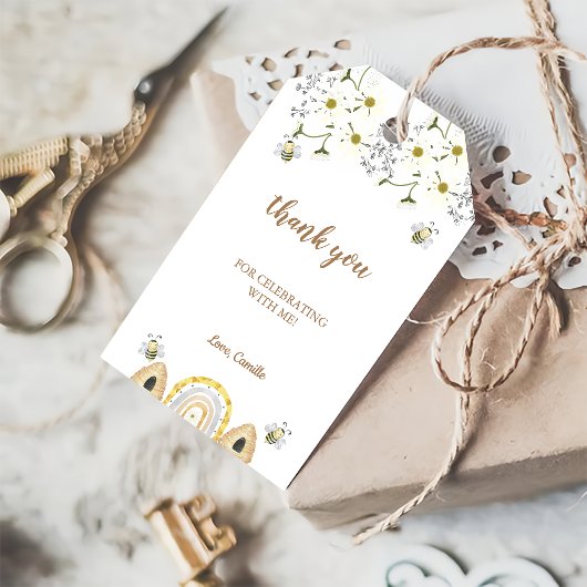 Bee Birthday Cadeaulabel