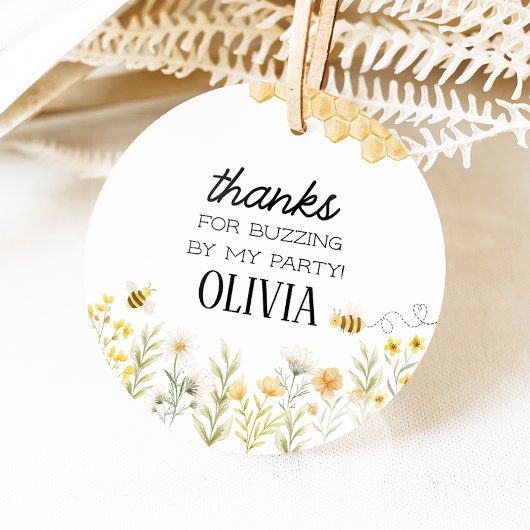 Bee Birthday Circle Favoriser les étiquettes