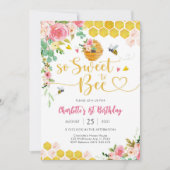 Bee Birthday Invitation Girl (Devant)