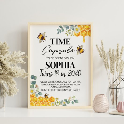 Bee Birthday Time Capsule-teken Poster
