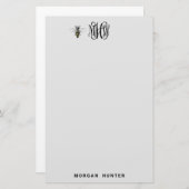 Bee Black-wijnstok Briefpapier (Voorkant / Achterkant)