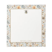 Bee Blue Wildflower Custom Notitieblok (Voorkant)