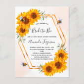 Bee Bridal douche tournesol abeilles invitation (Devant)