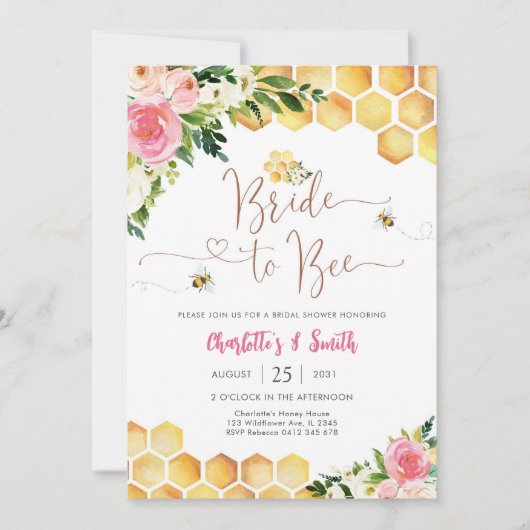 Bee Bridal Shower Invitation (Devant)