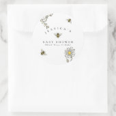 Bee Bumble Bee Baby shower Ronde Sticker (Tas)