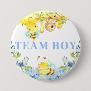 Bee Bumblebee Geslacht onthullen Team Boy Button. Ronde Button 7,6 Cm