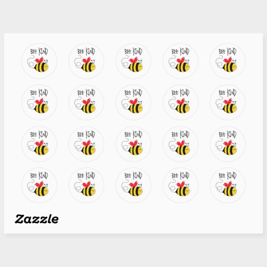 Bee Button badge Bee Kind Ronde Sticker (Vel)