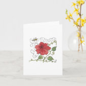 Bee Buzzing Hibuscus Blank Note Kaart (Gele Bloem)