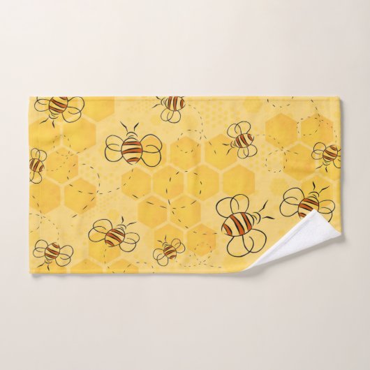 Bee Buzzing Honey Bees mignonne (Serviette à main)