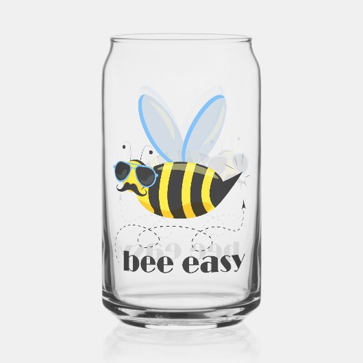 Bee caractère avec mustache lunettes de soleil Bee (Verso)