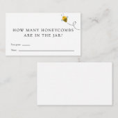 Bee Combien de Honeycombs Baby shower carte de jeu (Devant / Derrière)
