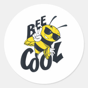 Bee Cool Design Pluche Mords Milieubescherming Ronde Sticker
