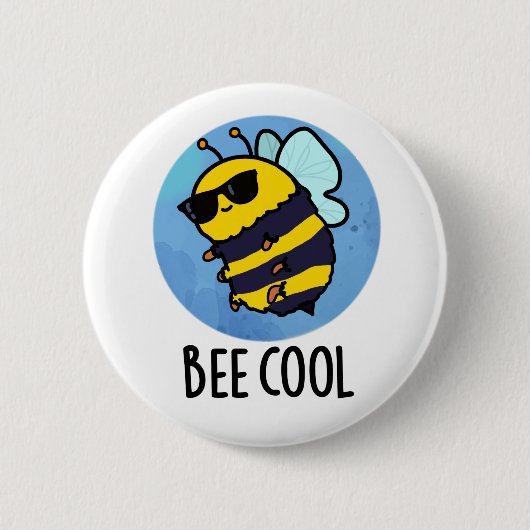 Bee Cool Funny Insect Bee Pun Ronde Button 5,7 Cm (Voorkant)