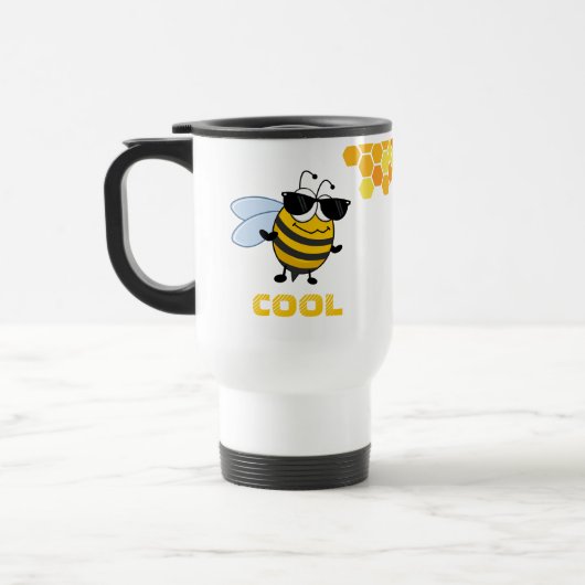 Bee Cool | Funny Trendy Bee Personalized Reisbeker (Links)