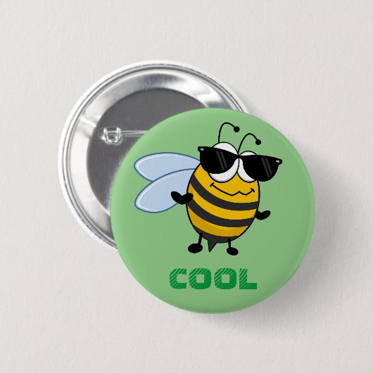 Bee Cool | Funny Trendy Bee  Ronde Button 5,7 Cm (Voorkant /achterkant)