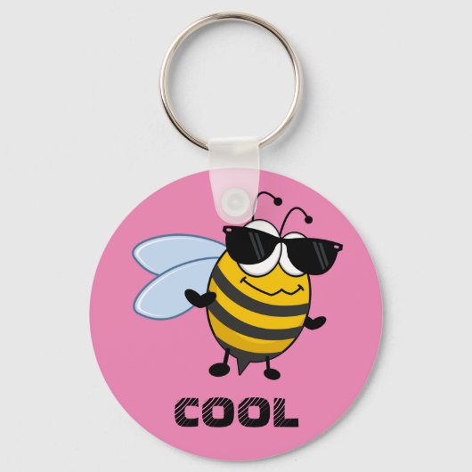 Bee Cool | Funny Trendy Bee  Sleutelhanger (Voorkant)