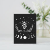 Bee Crescent Moon Witchcraft Wicca Gothic Insect Briefkaart (Staand voorkant)